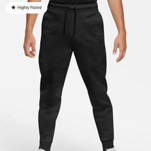 MEN'S MEDIUM NIKE SPORTSWEAR TECH FLEECE JOGGER PANTS "BLACK/BLACK"